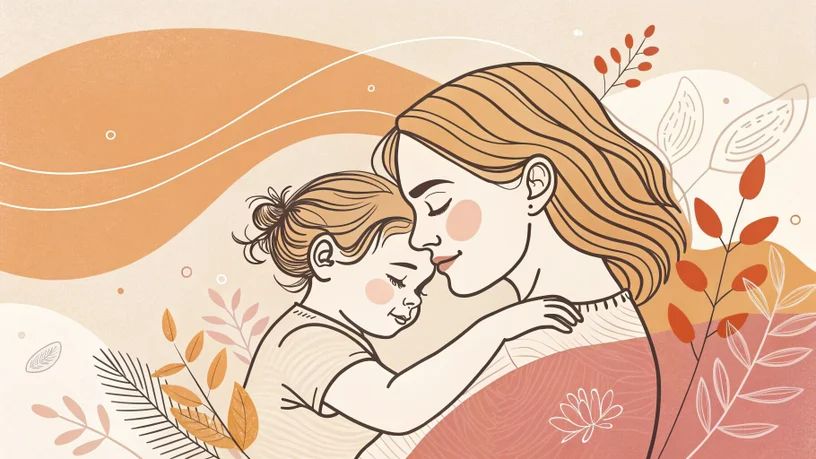 Mamma che abbraccia il bambino con tenerezza – sostegno emotivo
